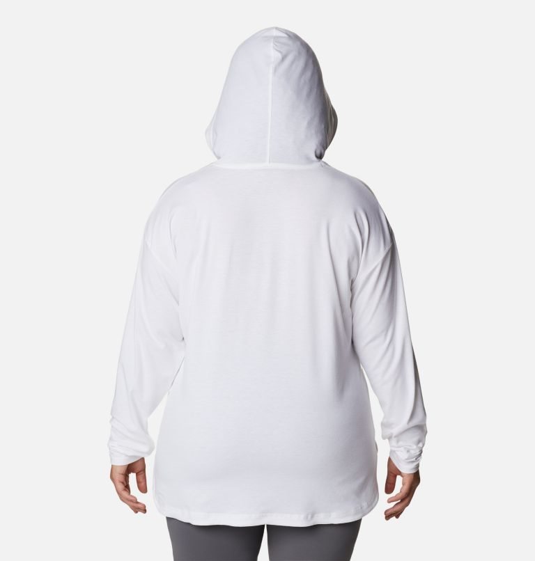 Women's Columbia Sun Trek Pullover Hoodie White | Plus Size CA-S3A64